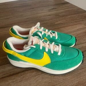 Nike Waffle Debut Sneakers in Green and Yellow